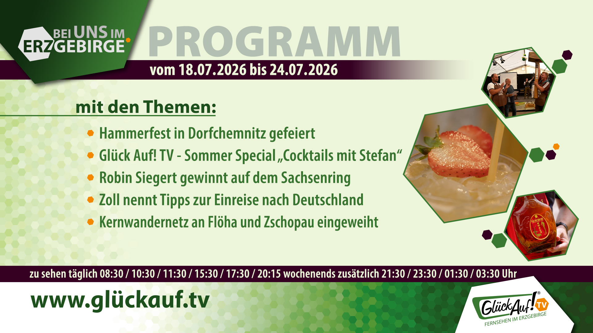 Bei uns im Erzgebirge für die Woche vom 17.07.2026 bis 24.07.2026 Bei uns im Erzgebirge für die Woche vom 17.07.2026 bis 24.07.2026