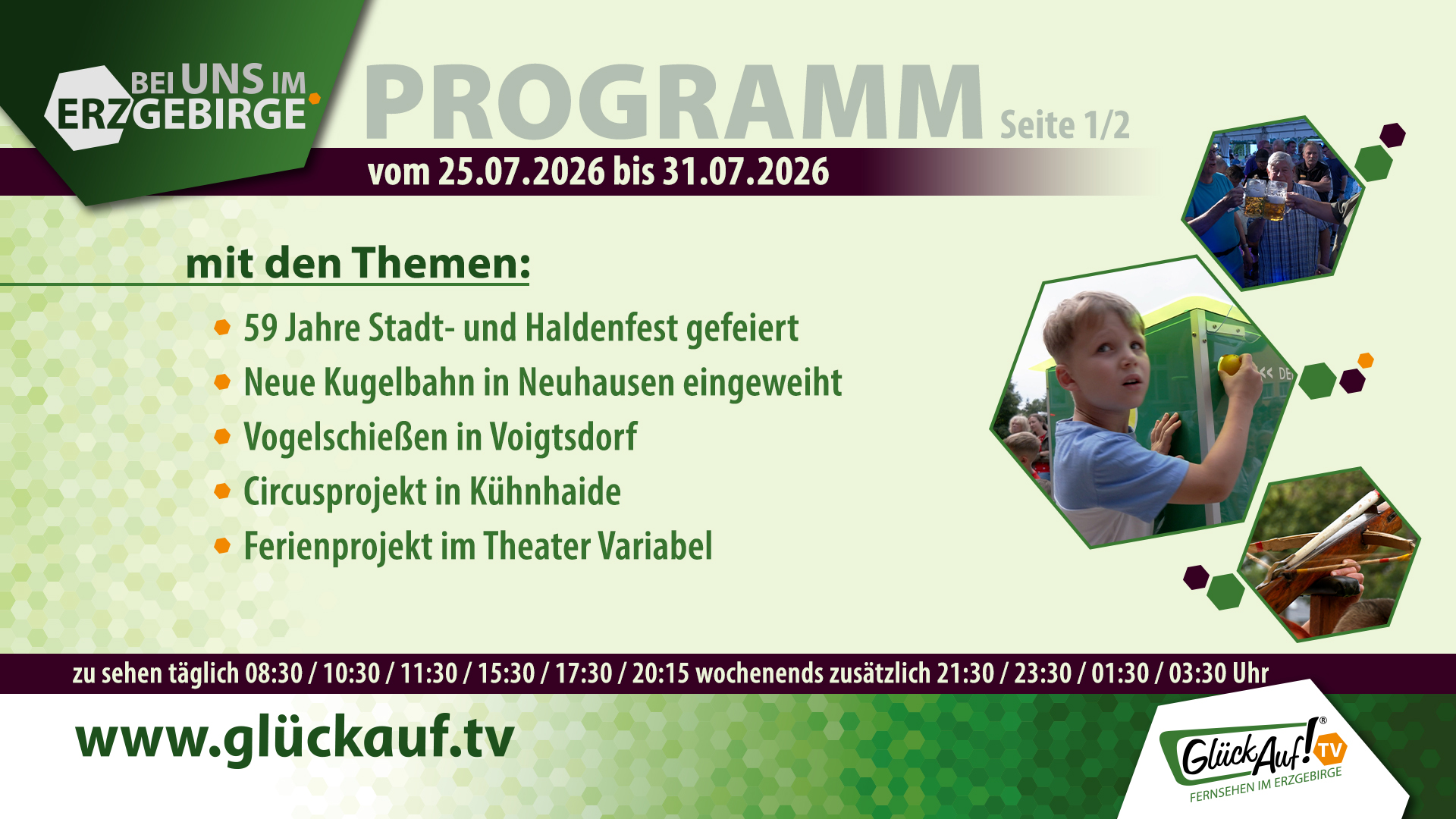 Bei uns im Erzgebirge für die Woche vom 25.07.2026 bis 31.07.2026 Bei uns im Erzgebirge für die Woche vom 25.07.2026 bis 31.07.2026