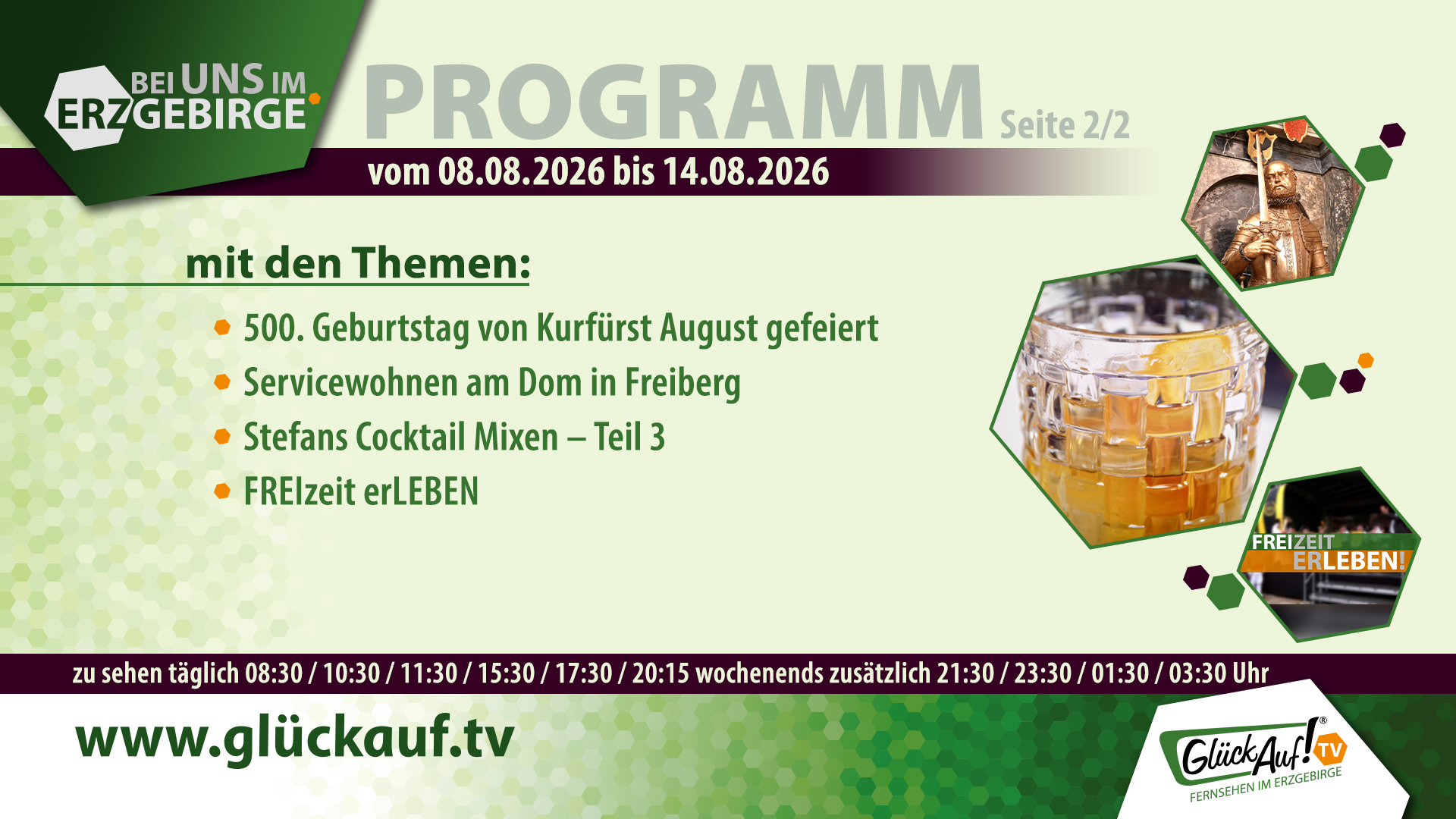 Bei uns im Erzgebirge für die Woche vom 08.08.2026 bis 14.08.2026