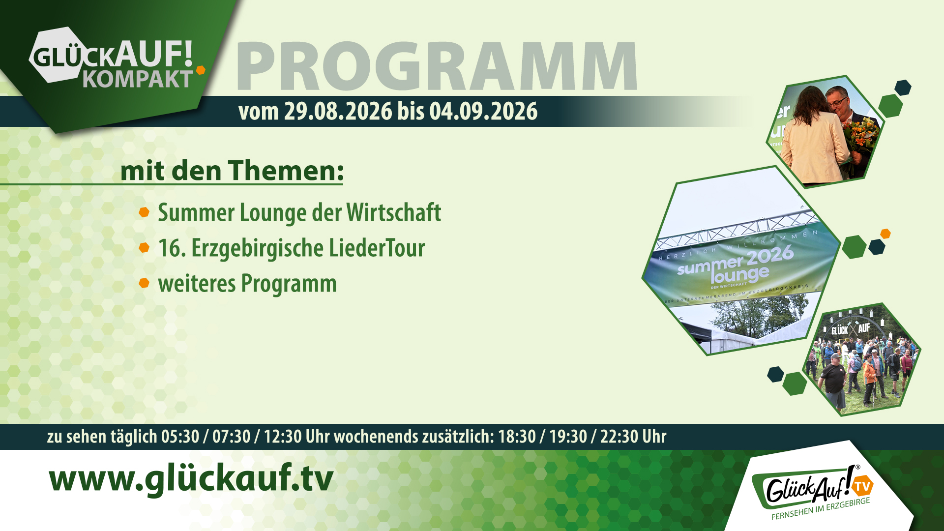 Glück Auf! kompakt für die Woche vom 29.08.2026 bis 04.09.2026 Glück Auf! kompakt für die Woche vom 29.08.2026 bis 04.09.2026