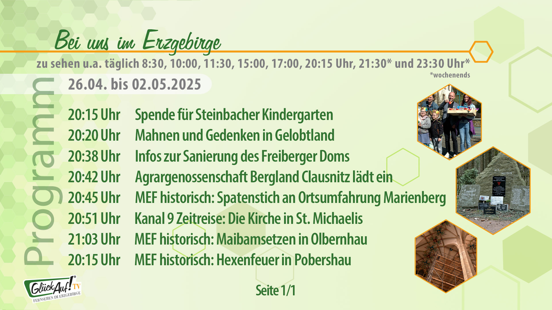 Bei uns im Erzgebirge für die Woche vom 26.04. bis 02.05.2025