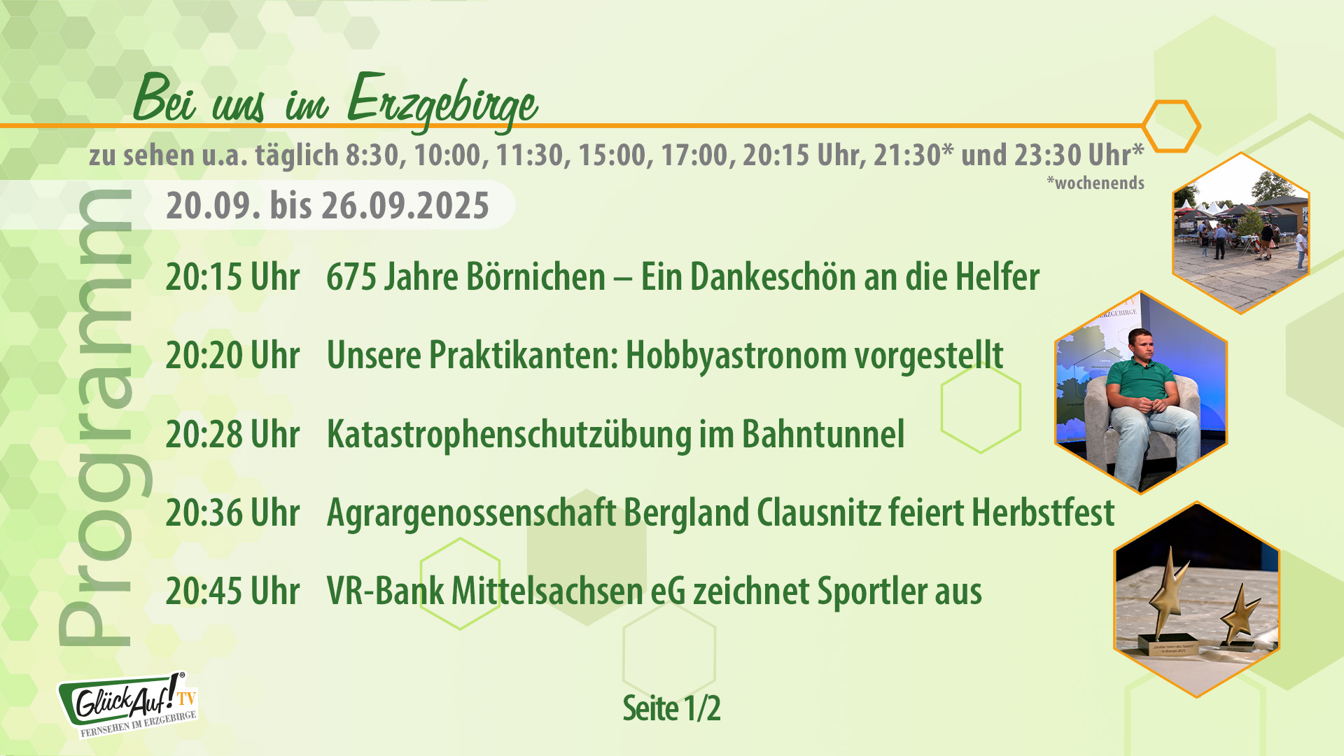 Bei uns im Erzgebirge für die Woche vom 20.09. bis 26.09.2025 Bei uns im Erzgebirge für die Woche vom 20.09. bis 26.09.2025