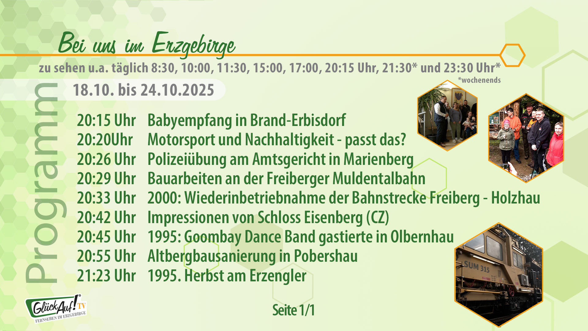 Bei uns im Erzgebirge für die Woche vom 18.10. bis 23.10.2025 Bei uns im Erzgebirge für die Woche vom 18.10. bis 23.10.2025